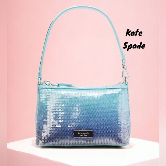 KATE SPADE NWT LULU OMBRÉ SEQUIN EAST WEST POCHETTE BAG - Picture 1 of 4